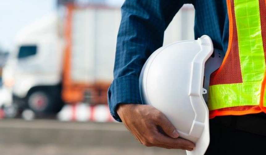 Professional firefighter in safety gear